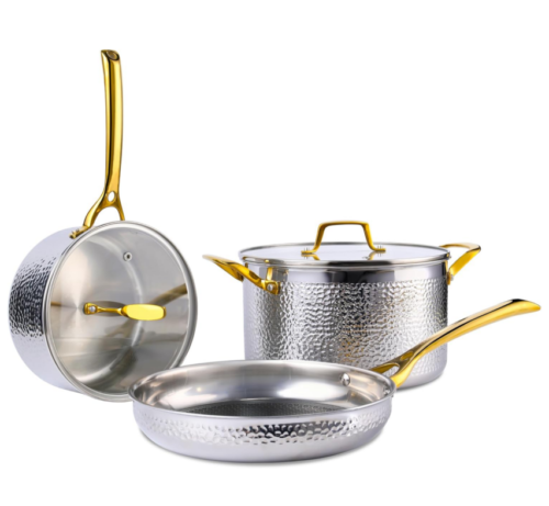 179-1 Hammered Stainless Steel Cookware 01