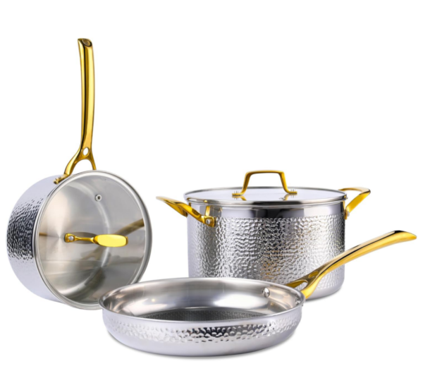 179-1 Hammered Stainless Steel Cookware 01