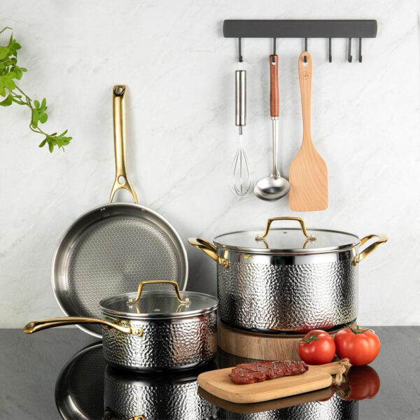 179-2 Hammered Stainless Steel Cookware 01