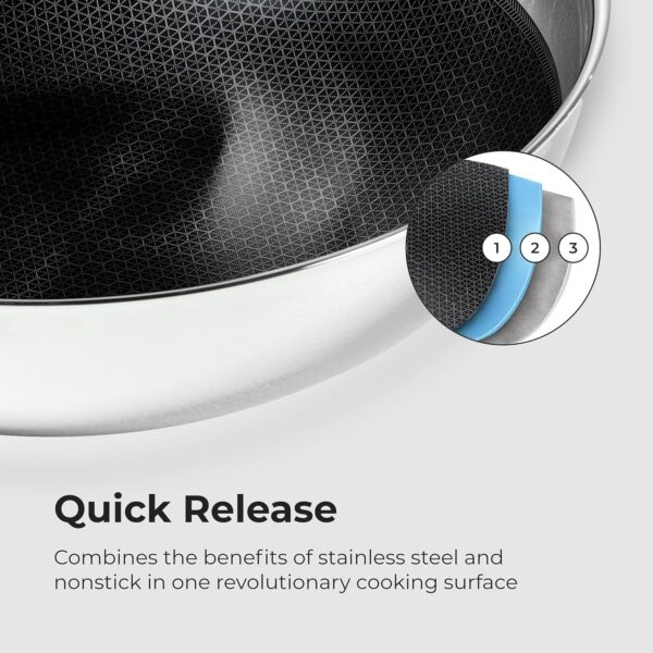 224-2 Etched Tri-ply Stainless Steel Wok 01